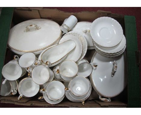 Royal Albert Bone China 'Val D'or' Tea Service, Royal Doulton tureens, etc:- One Box