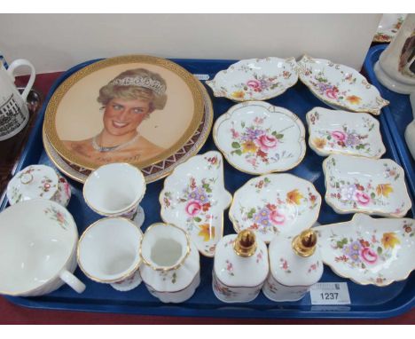 Royal Crown Derby 'Derby Posies' Trinket Dishes, scent bottles, toothpick holders, etc, fourteen pieces, other ceramics:- One