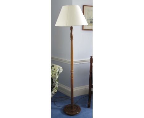 TURNED WOODEN STANDARD LAMP