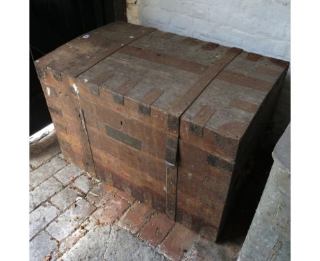 IRON BOUND METAL TRUNK