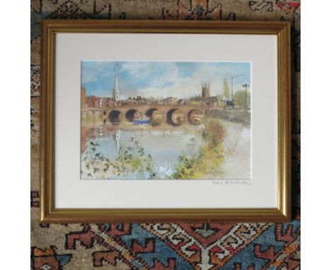 DAVID BIRTWHISTLE PRINT WORCESTER BRIDGE