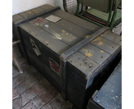 WOODEN SHIPPING TRUNK