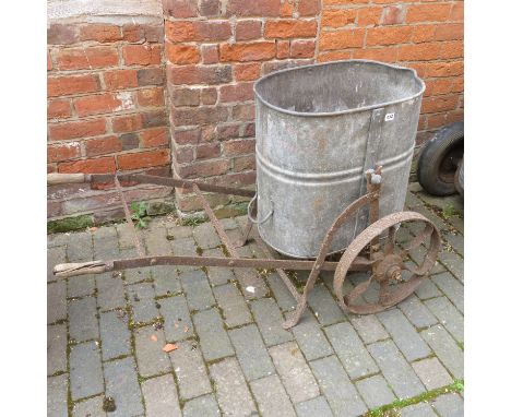 GALVANISED WATER BOWSER ON TROLLEY