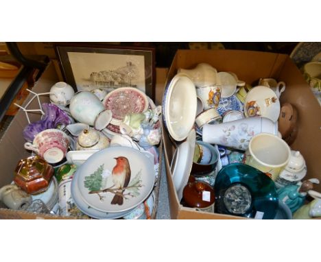 Ceramics and Glass - Royal Crown Derby Posies jug, trinket dish, etc; Denby Homestead soup bowls, etc; hand painted figures, 