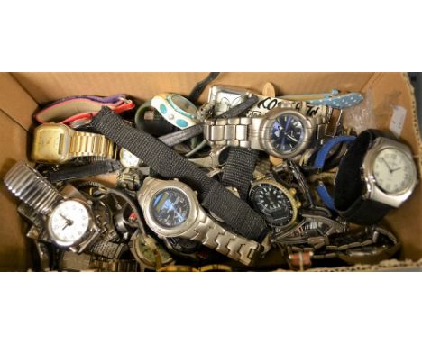 Watches - a gentleman's Adidas 20ATM watch, titanium case and strap;  others Lorus, Casio, Louis Valentin, Playboy etc, (35)