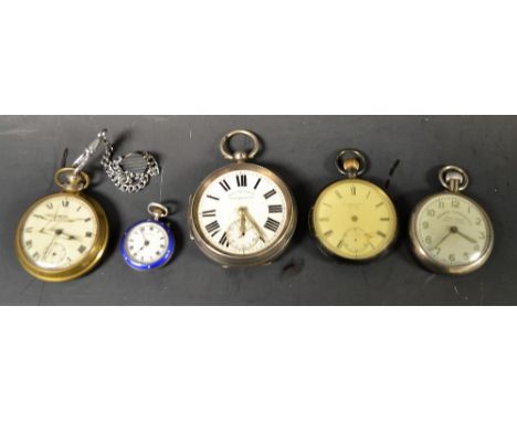 Pocket Watches - a late Victorian openface pocket watch, S Smith & Son, London, white dial, bold Roman numerals, minute track