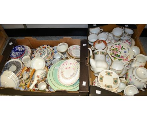 Ceramics - Spode, Wedgwood, Colclough, part tea sets, vases, jugs, plates, saucers; other decorative ceramics; qty (2 boxes)