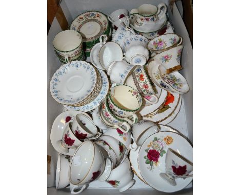 Ceramics- a Royal Albert Memory Lane tea service, seven cups and saucers, side plates; Copeland Chinese Rose tea service, six