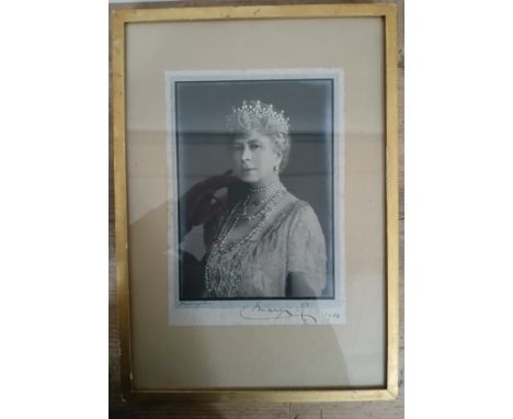 Queen Mary, photographic portrait by Hay Wrightson, signed and dated 1930, glazed and framed 32cm x 45cm.
