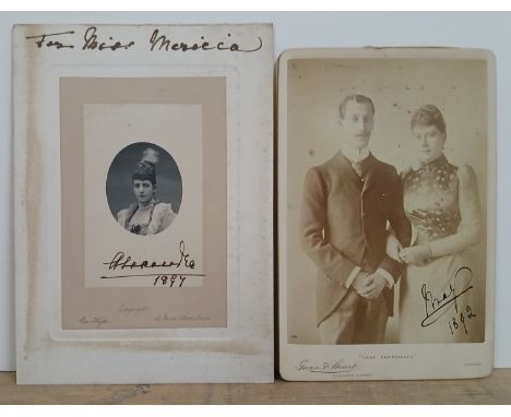 Princess Mary, later Queen Mary, an autographed CDV cabinet card by Gunn &amp; Stuart, signed and dated 1892, together with P