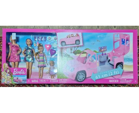 Barbie day trip van play set with dolls. 