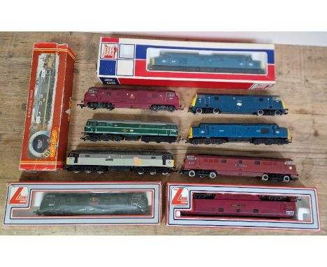 A box of assorted 00 gauge diesel locomotives to include Jouef, Hornby, Lima, Tri-ang &amp; Mainline, some boxed.