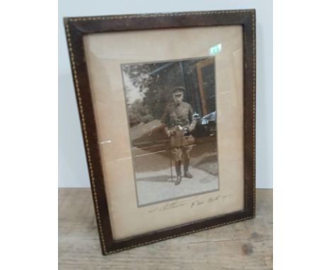Arthur Duke of connaught, full length photographic portrait, signed and dated 1937 in the margin, gilt leather frame, 18cm x 