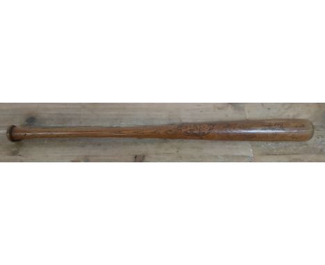 A Hillerich &amp; Bradsby no. 14 Safe Hit Jimmie Foxx model ash baseball bat, length 88.5cm.