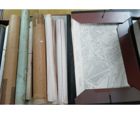 A folio of Ordnance Survey maps and rolled maps and plans relating to Preston and surrounding area. 