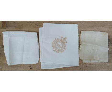 A group of three handkerchiefs comprising two silk with Royal cyphers, one for Edward VII and the other George VI, and a cott