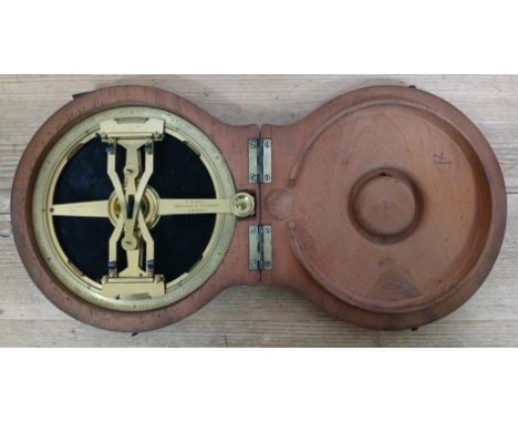 A gilt brass protractor signed G. Davis Mathematical Instrument Maker Leeds, with turned mahogany case.&nbsp;Condition - good