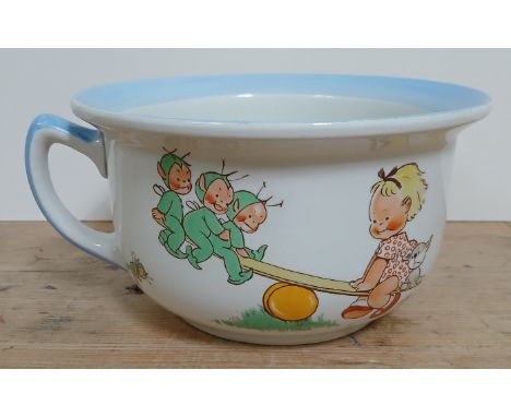 A Shelley nursery ware bed pan by Mabel Lucie Attwell.&nbsp;Condition - good, no chips, cracks nor any signs of restoration, 