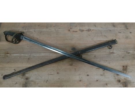 A George V 1845 Pattern British Officer's dress sword by Wilkinson, etched blade with GR monogram and inscription CP HINNELL 