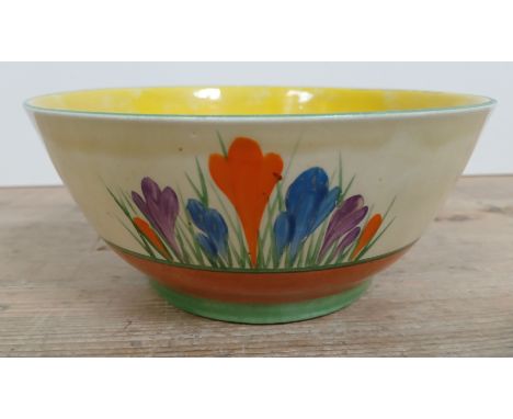 A Clarice Cliff Crocus bowl, 16.5cm diameter.