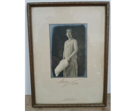 Princess Mary, sister of King Edward VIII and King George VI, photographic portrait by Speaight, signed and dated 1928 in the