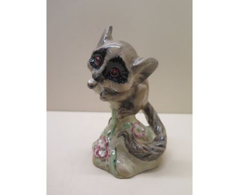 A 1940's Marcel Goldscheider pottery model of a bush baby. Height 16 cm. Condition- good, no damage. 