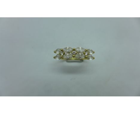 A hallmarked 14ct gold dress ring, size P, approx 2.7 grams, in generally good condition 