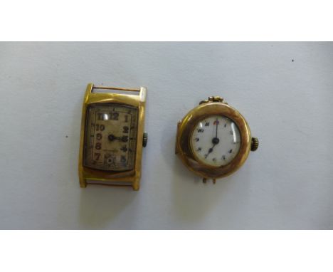 Two 9ct gold manual wind wristwatches, both in running order. Total weight approx 31 grams 