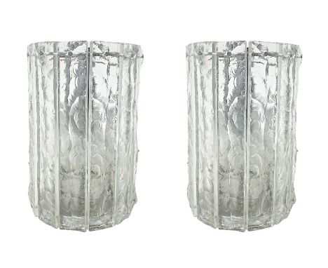 &amp; nbsp; Designer Max Ingrand. Mod. 2448, structure in polished nickel-plated brass and chiselled glass diffusers in shade