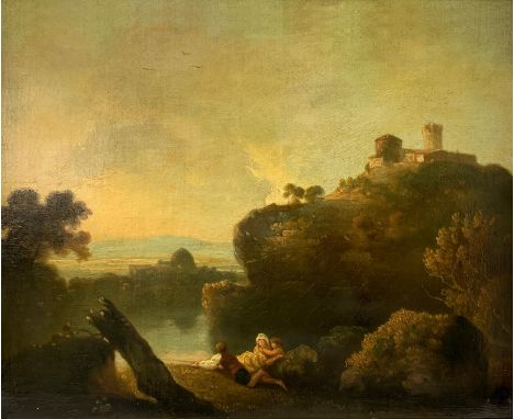 Oil painting on canvas One of the founding members of the Royal Academy of London in 1768. Initially he dealt with portraitur