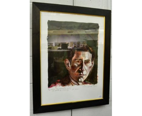 Tom Wood (b.1955) ''HRH The Prince of Wales'', signed and dated 1989, inscribed ''A working drawing - for Ken'', A/P, lithogr