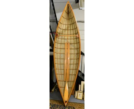 A Geodesic Airolite lightweight racing canoe circa 1950s