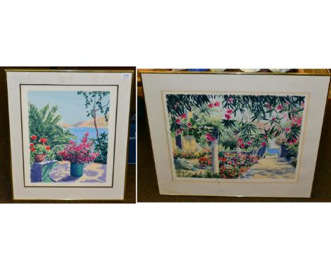 C Perry ''Oleander'', signed print; together with a further signed print by the same artist 
