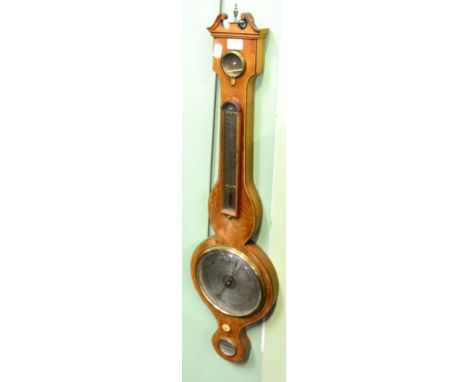 A mahogany wheel barometer, circa 1830
