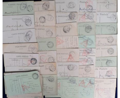 Postcards, Military / Postmark interest, 50+ cards all bearing Army Field &amp; Censor postmarks (gen gd)  