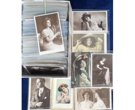 Postcards, a collection of approx. 300 Edwardian Actors and Actresses, mostly Actresses inc. in costume, portrait, glitter &a
