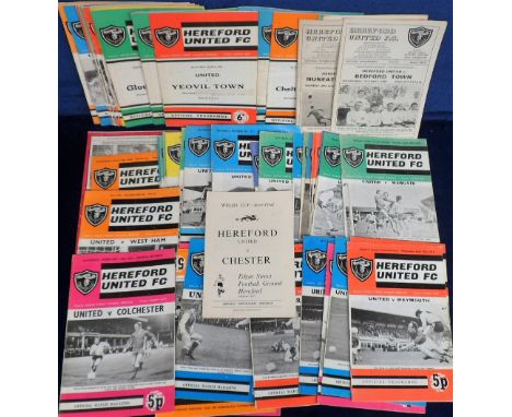 Football programmes, a collection of 80+ Hereford home programmes, 1960's/70's including 30+ first season in Football League 