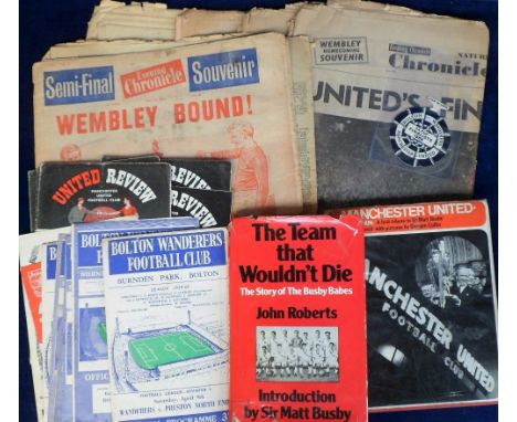 Football, selection of programmes &amp; special issue newspapers inc. Manchester United homes v Tottenham, Preston &amp; Asto