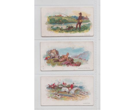 Trade Cards, CWS, British Sport series, 3 cards, no. 1 Hunting, no.3 Deer Stalking, no. 11 Fishing (all with some foxing to b