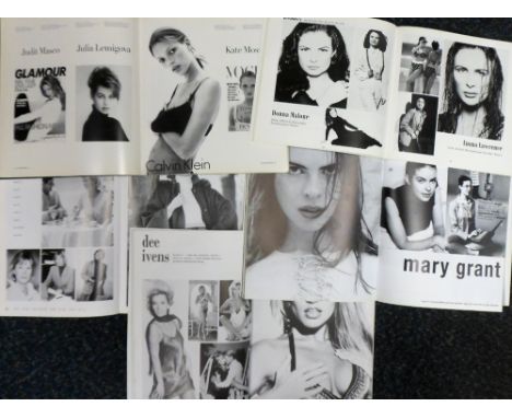 Model Agency Books, selection of books and brochures from 1990s model agencies inc. Models Plus, Storm, Crawfords, Samantha B