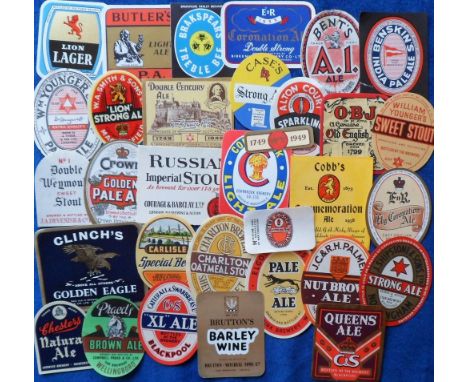 Beer labels, a further selection of 30 UK beer labels, almost all pre-contents including wartime label from Ind Coope for Lig