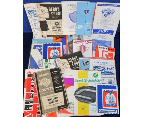 Football programmes, Cardiff City aways, 62 away match programmes, 1963/4 (21) inc. Leeds, Grimsby, Northampton (wrongly date