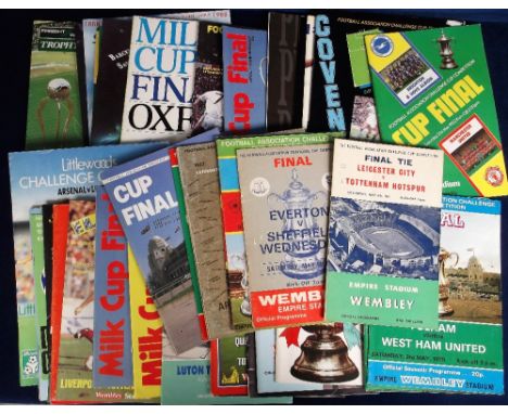 Football programmes, a collection of 40+ Cup Finals &amp; Big Match programmes, 1961 onwards with FA Cup Finals, inc. 61, 66,