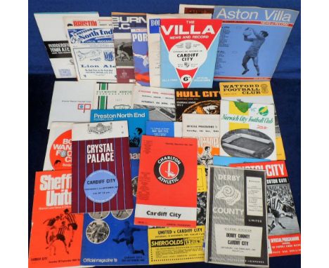 Football programmes, Cardiff City away collection, 1966/7 to 1969/70, 88 away match programmes, league &amp; cup games, 1966/