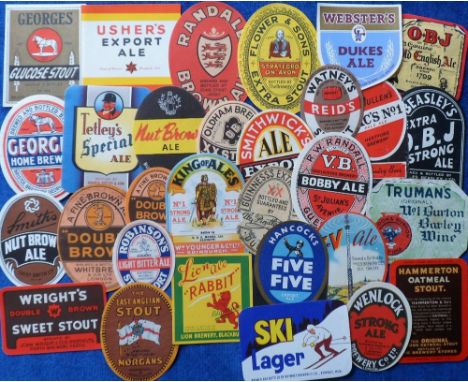 Beer labels, a selection of 30 UK labels including large size King of Ales bottled by Moore Ltd, Glasgow, Findlater Guinness 