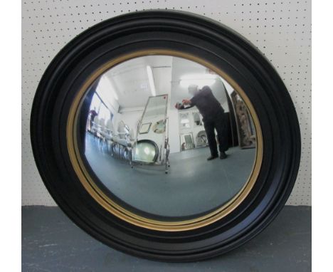 CONVEX MIRROR, circular, within a black surround, 75cm diam. 