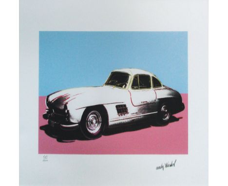 ANDY WARHOL (American, 1928-1987), 'Mercedes 300SL Gullwing', lithograph in colours, numbered 615/1000, signed in the stone a