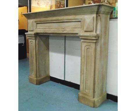 FIRE SURROUND, in solid wood in distressed painted finish, 180cm x 40cm x 140cm H. 