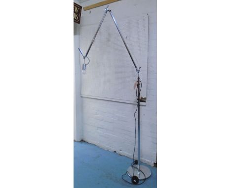 ARTEMIDE 'TOLOMEO' LAMP, cantilevered sections in chromed metal finish, 144cm H. 