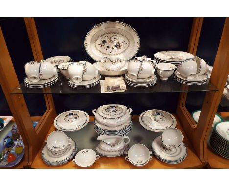 A large selection of Royal Doulton 'Old Colony' dinner ware to include tureens, meat plate, dinner, side and tea plates, cups